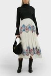 ISABEL MARANT Nossia Pleated Silk Midi Skirt