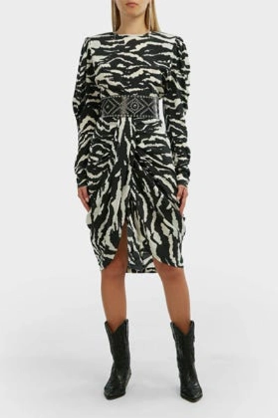 Isabel Marant Favallia Zebra-print Silk-blend Top In Animal