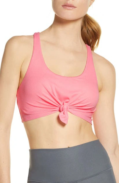 Alo Yoga Knot Sports Bra In Macaron Pink