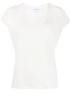 Frame Easy Scoop Neck Organic Linen T-shirt In White