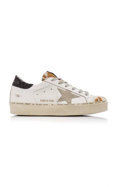Golden Goose Hi-star Low-top Leather Sneakers In White