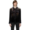 Saint Laurent Velvet Viscose & Silk Cupro Texas Shirt In 4230 Navylt