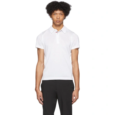 Moncler Cotton Polo Shirt In Ivory