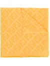 Fendi Ff Knitted Logo Scarf In Yellow