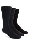 Hugo Boss Unicolor Logo Socks - Pack Of 3 In Black Multi