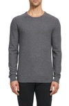 Theory Udeval Breach Regular Fit Crewneck Sweater In Grey Heather