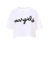 MM6 MAISON MARGIELA MM6 MAISON MARGIELA LOGO PRINTED CROPPED TOP