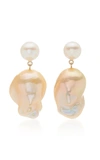 SOPHIE BILLE BRAHE VENUS ROSE 14K YELLOW GOLD & PEARL EARRINGS,811062