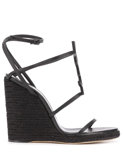 Saint Laurent Cassandra 120mm Sandals In Black