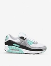 Nike Air Max 90 Mesh And Faux-leather Trainers In White+white+grey+hyper+t