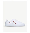 AXEL ARIGATO CLEAN 90 BIRD-EMBROIDERED LEATHER LOW-TOP TRAINERS,690-10004-4407610109
