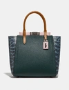 COACH TROUPE TOTE WITH COLORBLOCK SNAKESKIN DETAIL,79474 V5PTO