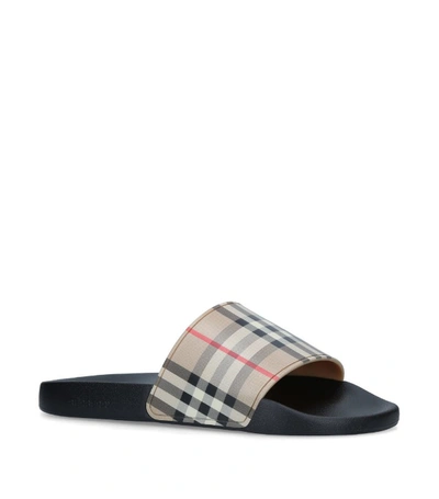 Burberry Check Slides In Beige