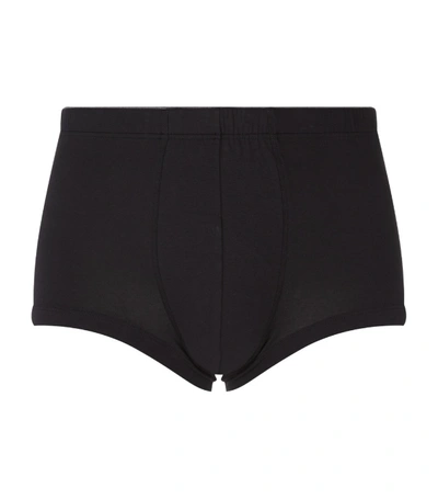 Hanro Sea Island Slim-fit Cotton Trunks In Black