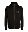 HUGO BOSS BOSS METALLIC LOGO ZIP-UP HOODIE,15141202