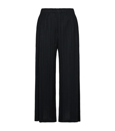 Issey Miyake Wide Leg Pleated Trousers In Black