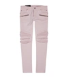 BALMAIN RIBBED DETAIL SLIM JEANS,15125711