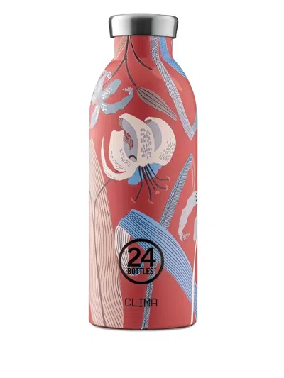 24bottles 500ml Floral-print Water Bottle In Red