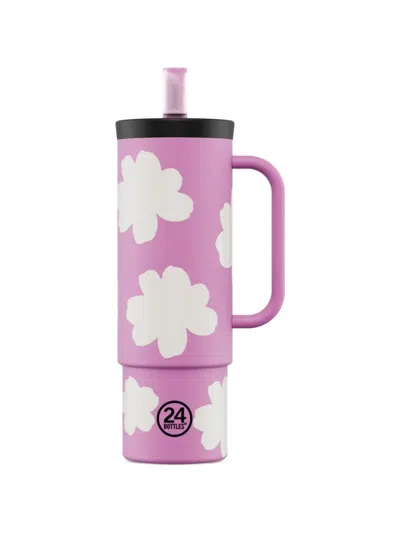 24bottles 800ml Floral-print Straw Cup In Pink