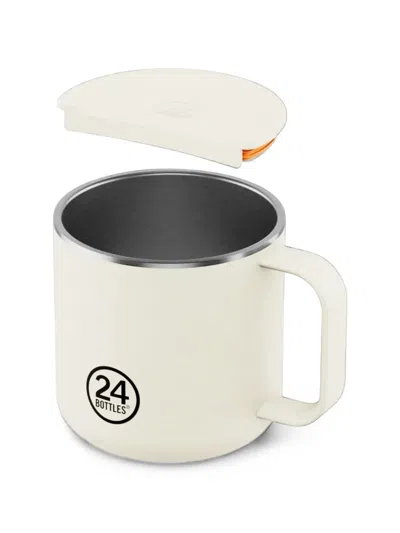 24bottles Cotton Logo-print Mug (set Of Two) In White