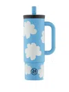 24bottles Floral Handle Straw Cup (800ml) In Blue