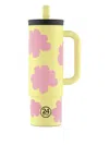 24bottles Floral Handle Straw Cup (800ml) In Yellow