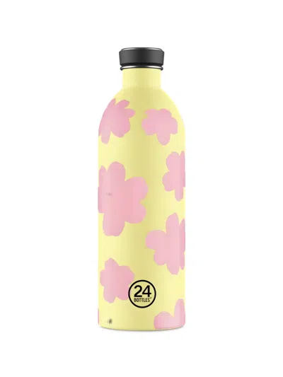 24bottles Floral Metal Bottle In Yellow