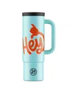 24bottles Handle Graphic Straw Cup (800ml) In Blue