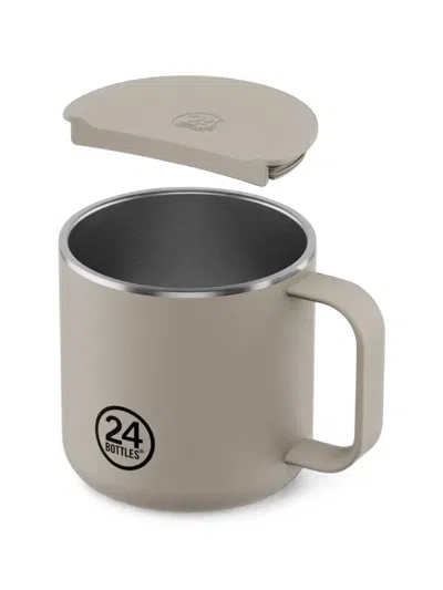 24bottles Linen Logo-print Mug (set Of Two) In Gray