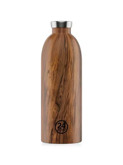 24bottles Wood-effect Steel Bottle In Brown