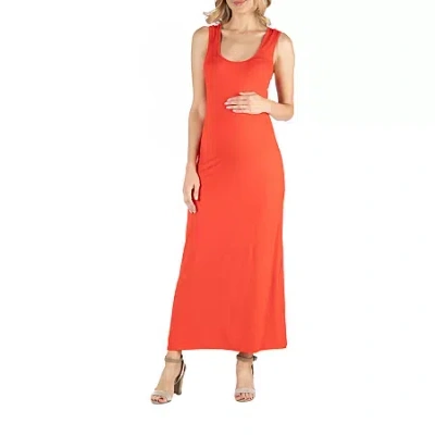 24seven Comfort Apparel 24/7 Comfort Apparel Racerback Scoop Neck Maxi Dress In Multi