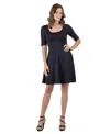 24seven Comfort Apparel 24seven Comfort Petite Apparel A Line Knee Length Dress Elbow Length Sleeves