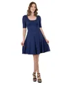 24seven Comfort Apparel 24seven Comfort Petite Apparel A Line Knee Length Dress Elbow Length Sleeves