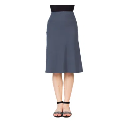 24seven Comfort Apparel 24sevenkid Girls Casual Solid Color Elastic Waist A Line Skirt In Gray