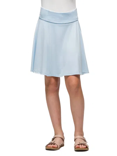 24seven Comfort Apparel 24sevenkid Girls Foldover Waist Flared Knee Length Skirt In Blue