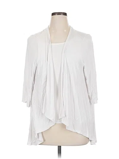 Pre-owned 24seven Comfort Apparel 3/4 Sleeve Blouse In White