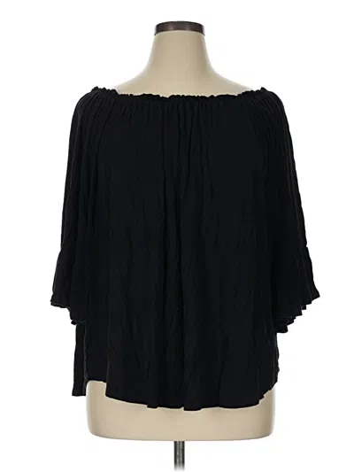 Pre-owned 24seven Comfort Apparel 3/4 Sleeve T-shirt In Black