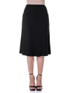 24seven Comfort Apparel A-line Elastic Waist Knee Length Skirt