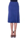 24seven Comfort Apparel A-line Elastic Waist Knee Length Skirt