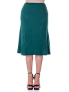24seven Comfort Apparel A-line Elastic Waist Knee Length Skirt