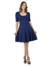 24seven Comfort Apparel 24seven Comfort Petite Apparel A Line Knee Length Dress Elbow Length Sleeves