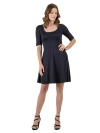 24seven Comfort Apparel 24seven Comfort Petite Apparel A Line Knee Length Dress Elbow Length Sleeves