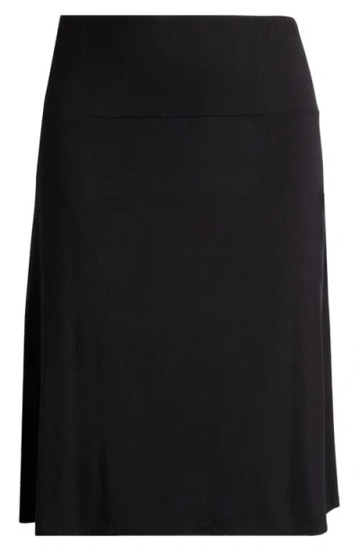 24seven Comfort Apparel A-line Skirt In Black