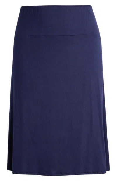 24seven Comfort Apparel A-line Skirt In Navy