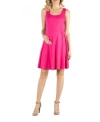 24seven Comfort Apparel A-line Fit And Flare Mini Dress In Pink