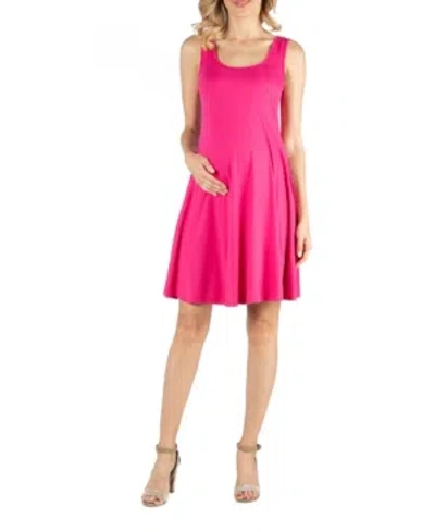 24SEVEN COMFORT APPAREL A LINE SLIM FIT AND FLARE MATERNITY DRESS