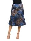 24seven Comfort Apparel Animal Print Knee Length Skirt In Multi