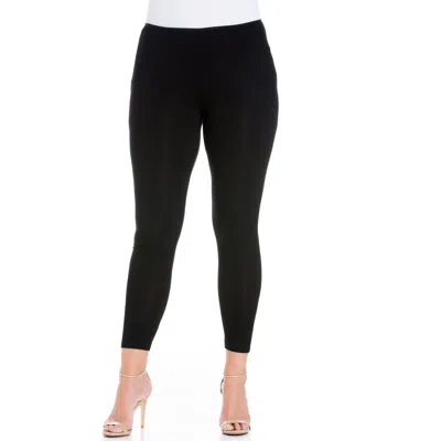 24seven Comfort Apparel Plus Size Comfortable Ankle Length Leggings In Black
