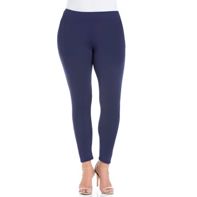 24seven Comfort Apparel Stretch Ankle Length Leggings In Blue