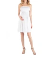 24seven Comfort Apparel Maternity 24seven Comfort Appare Knee Length Strapless Mini Dress In White